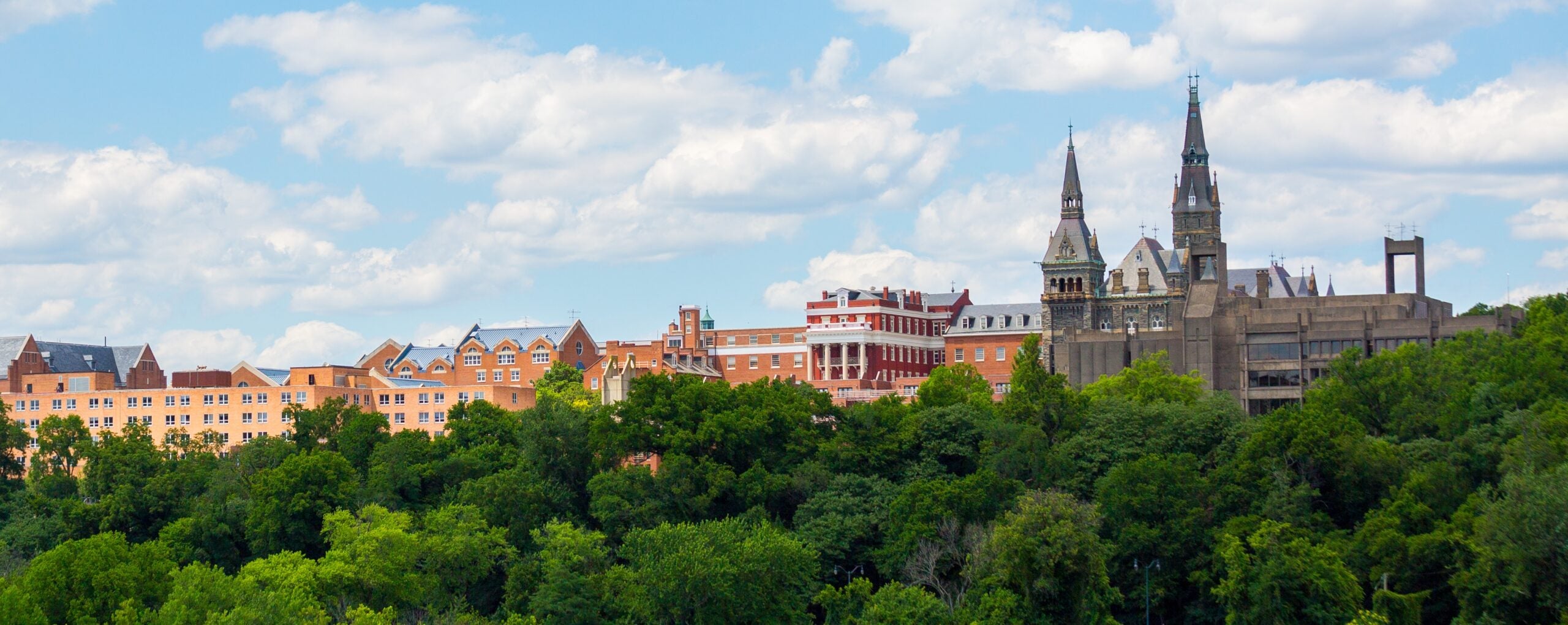 Georgetown University's Hilltop Campus from the Key Bridge.